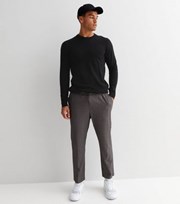 New Look Grey Pinstripe Drawstring Slim Fit Trousers